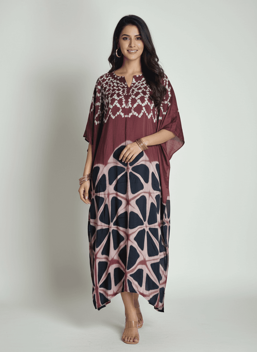 Bandhej & Clamp Dye Kaftan